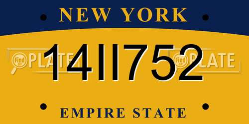 14II752 New York License Plate