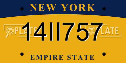 14II757 New York License Plate