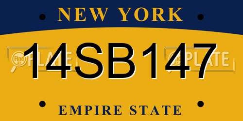 14SB147 New York License Plate