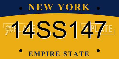14SS147 New York License Plate