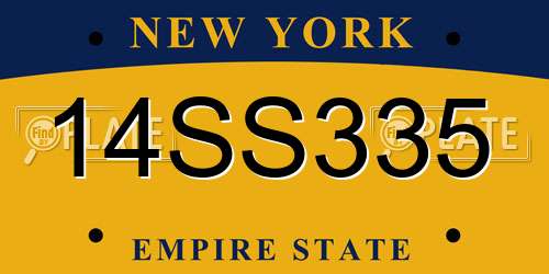 14SS335 New York License Plate