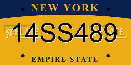 14SS489 New York License Plate