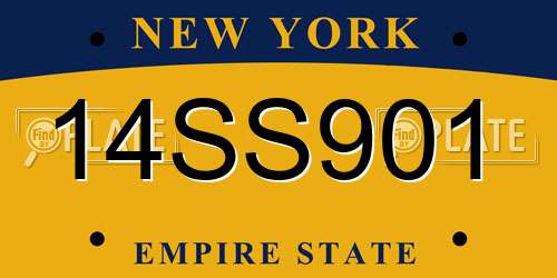 14SS901 New York License Plate