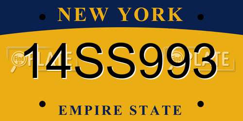 14SS993 New York License Plate