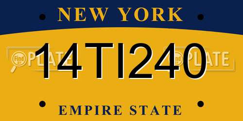 14TI240 New York License Plate