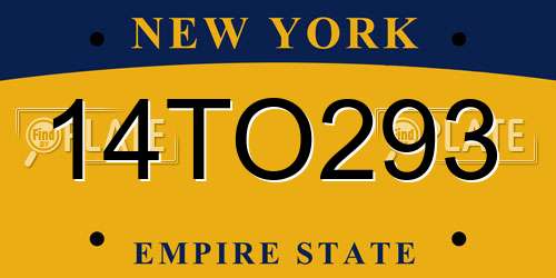 14TO293 New York License Plate