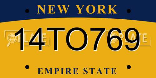 14TO769 New York License Plate