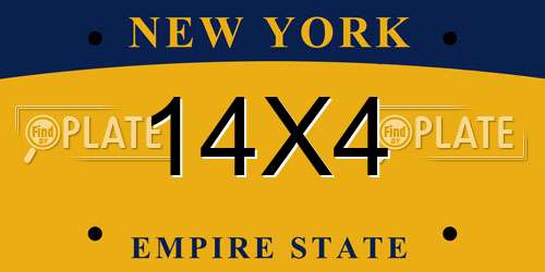 14X4 New York License Plate