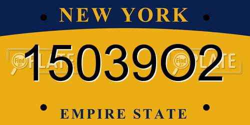 15039O2 New York License Plate