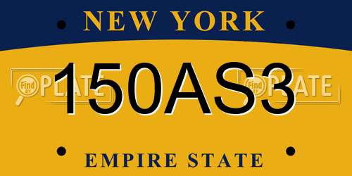 150AS3 New York License Plate
