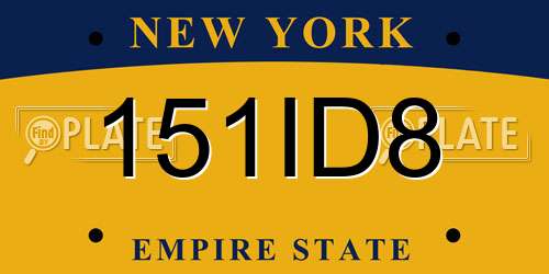 151ID8 New York License Plate
