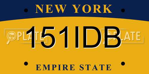 151IDB New York License Plate