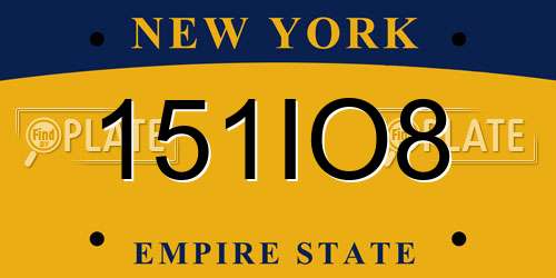 151IO8 New York License Plate