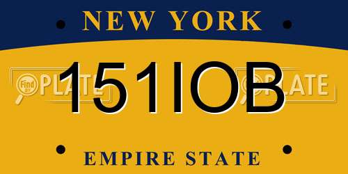 151IOB New York License Plate