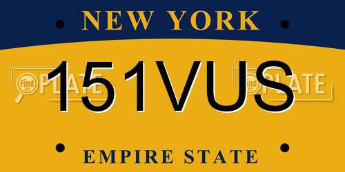151VUS New York License Plate