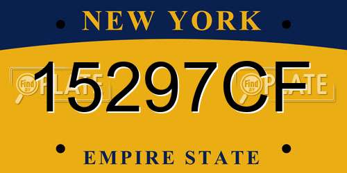 15297CF New York License Plate