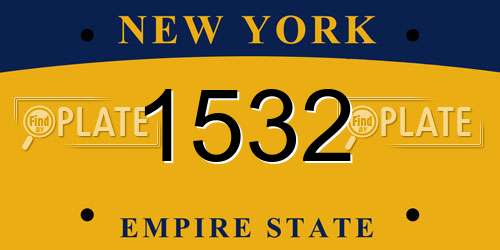 1532 New York License Plate