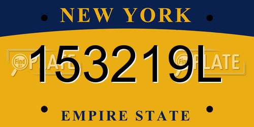 153219L New York License Plate