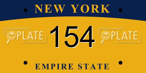 154 New York License Plate