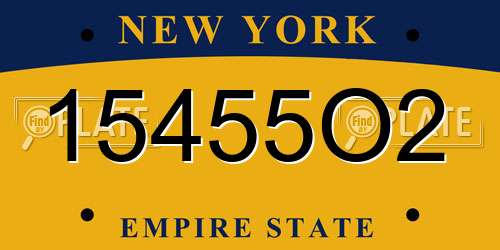 15455O2 New York License Plate
