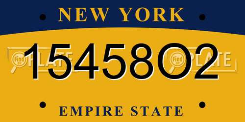 15458O2 New York License Plate