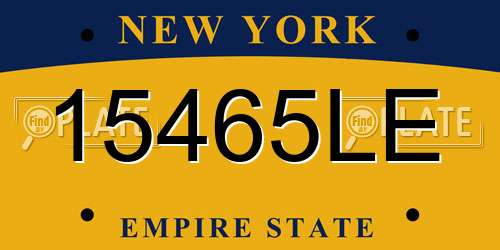 15465LE New York License Plate