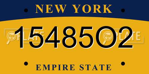 15485O2 New York License Plate