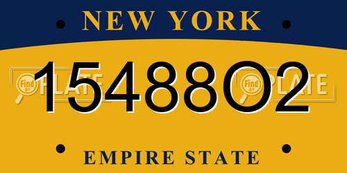 15488O2 New York License Plate