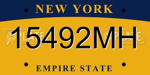 15492MH New York License Plate