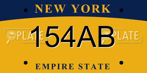 154AB New York License Plate
