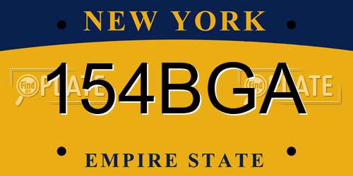 154BGA New York License Plate
