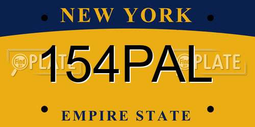 154PAL New York License Plate