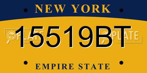 15519BT New York License Plate