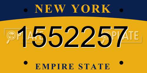 1552257 New York License Plate