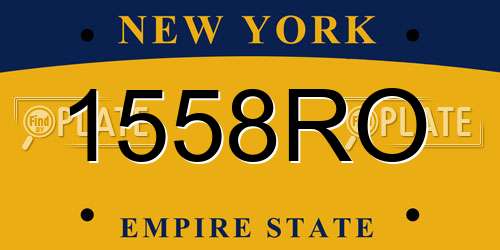 1558RO New York License Plate
