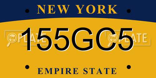 155GC5 New York License Plate