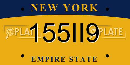 155II9 New York License Plate