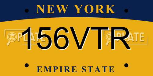 156VTR New York License Plate