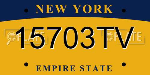 15703TV New York License Plate