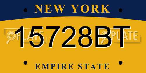 15728BT New York License Plate