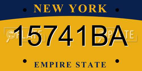 15741BA New York License Plate