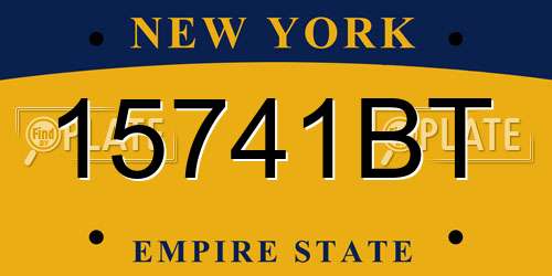 15741BT New York License Plate