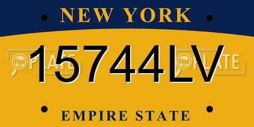 15744LV New York License Plate