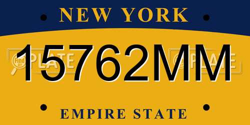 15762MM New York License Plate