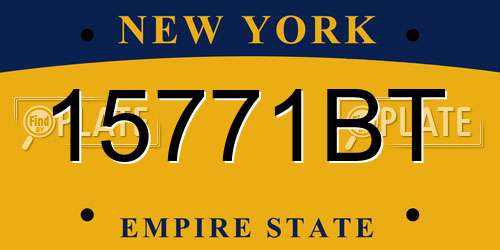 15771BT New York License Plate