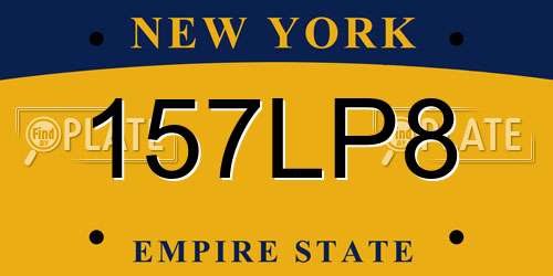 157LP8 New York License Plate