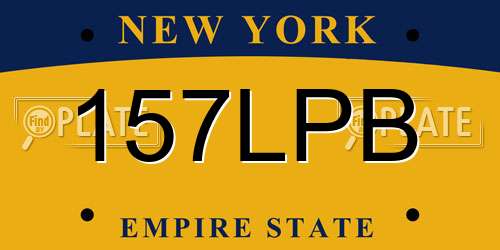 157LPB New York License Plate