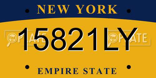 15821LY New York License Plate
