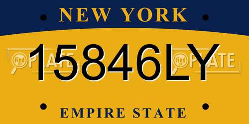 15846LY New York License Plate