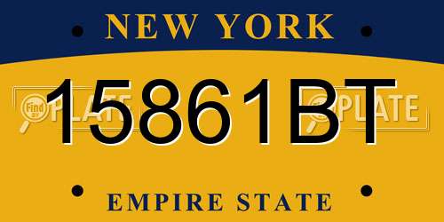 15861BT New York License Plate